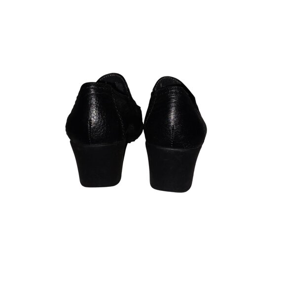 Aerosols Women Slip On Low Wedge Shoe Black Leather 7.5 NWOT Comfy Office Loafer - Picture 10 of 11